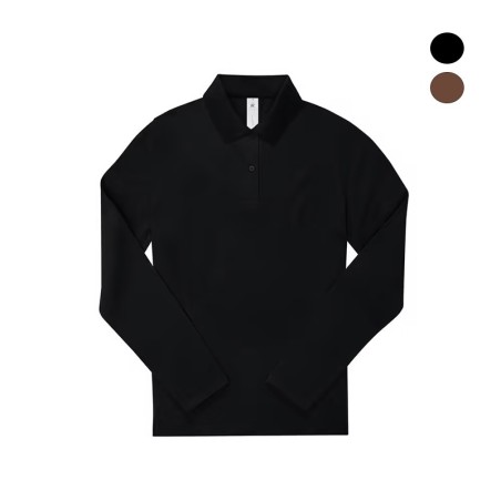 Polo donna manica lunga B&C in cotone