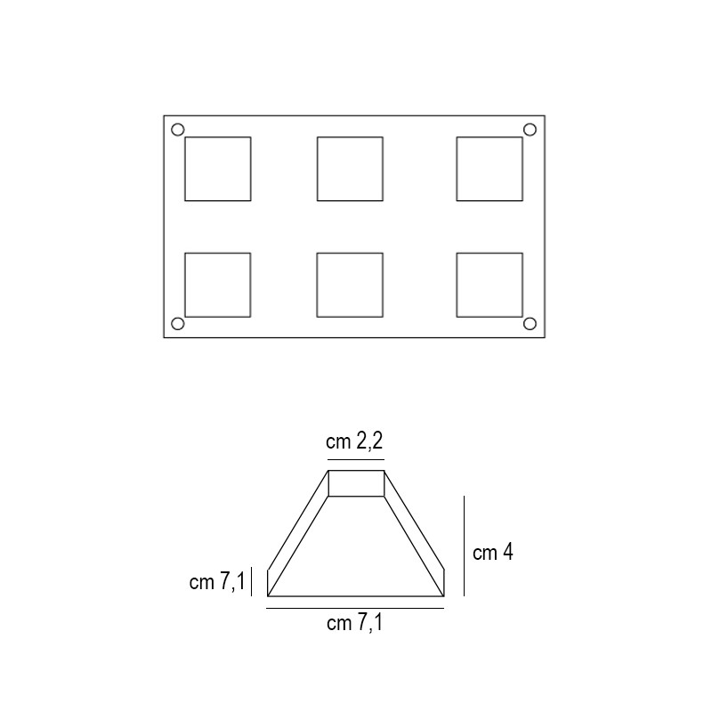 Forma silicone 6 piramidi Silikomart  in Stampi in silicone per dolci