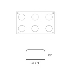 Forma silicone 6 rose Silikomart  in Stampi in silicone per dolci