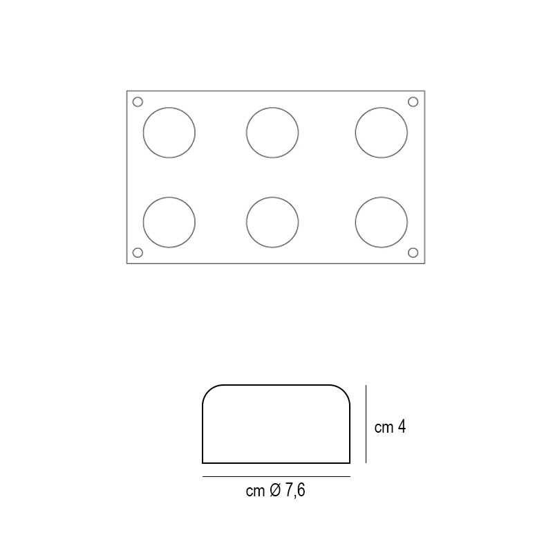Forma silicone 6 rose Silikomart  in Stampi in silicone per dolci