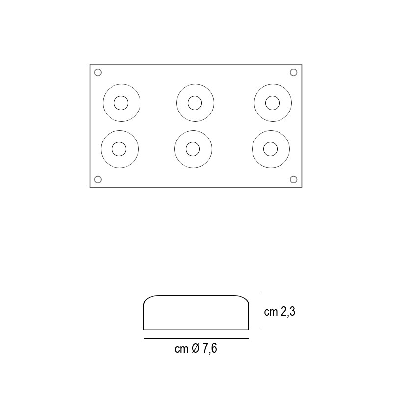 Forma silicone 6 savarin Silikomart  in Stampi in silicone per dolci