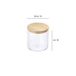 Barattolo in vetro con coperchio in bamboo   in Espositori
