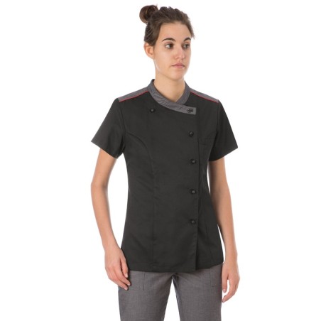 Giacca cuoco donna Egle Giblor's nera manica corta