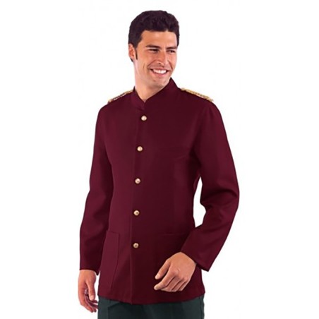 Camicia coreana trecce bordeaux Isacco uomo sala