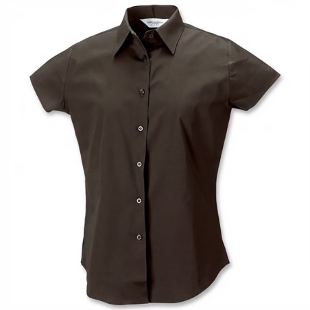 Camicia donna manica corta marrone Russell