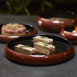 Piatto gourmet tondo con bordo alto Zanzibar   in Piatti gourmet