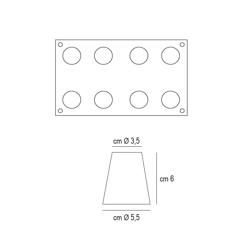 Forma silicone 8 baba Silikomart  in Stampi in silicone per dolci