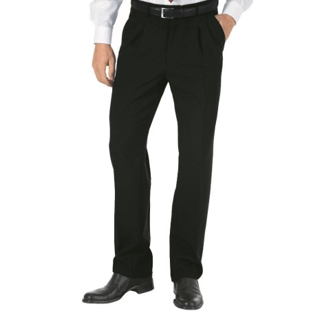 Pantalone Uomo con Pinces Isacco Nero da Sala