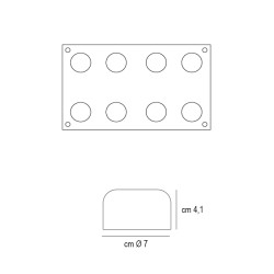 Forma silicone 8 charlotte Silikomart  in Stampi in silicone per dolci