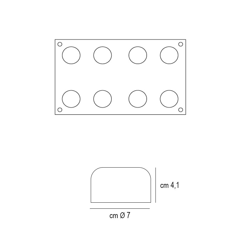 Forma silicone 8 charlotte Silikomart  in Stampi in silicone per dolci