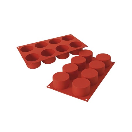 Forma silicone 8 cilindri | Stampi in silicone per dolci | Rausa srl