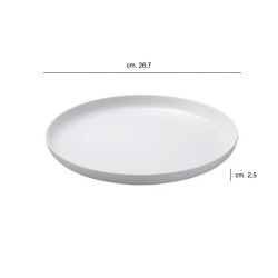 Piatto piano in melamina bianco impilabile   in Piatti plastica rigida riutilizzabili