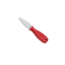 Coltello per cozze in acciaio inox manico rosso