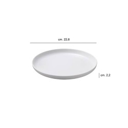 Piatto dessert in melamina bianco impilabile   in Piatti plastica rigida riutilizzabili