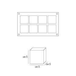 Forma silicone 8 cubi Silikomart  in Stampi in silicone per dolci