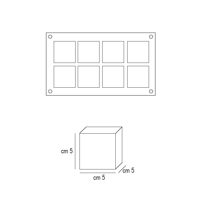Forma silicone 8 cubi Silikomart  in Stampi in silicone per dolci