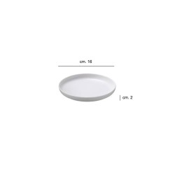 Piatto pane in melamina bianco impilabile   in Piatti plastica rigida riutilizzabili
