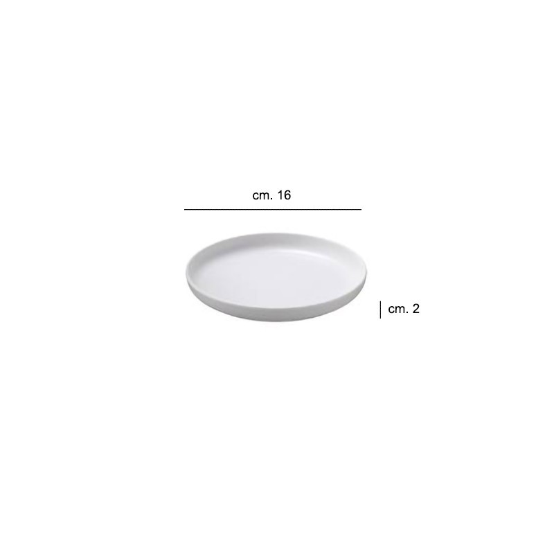 Piatto pane in melamina bianco impilabile   in Piatti plastica rigida riutilizzabili