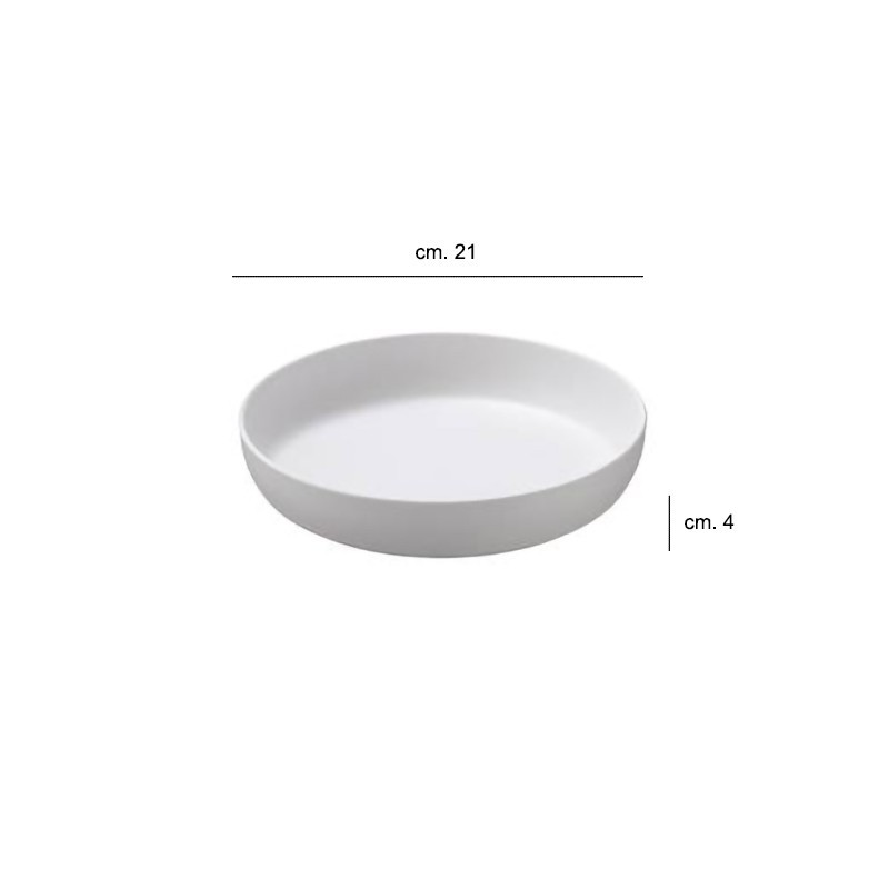 Piatto fondo in melamina bianco impilabile   in Piatti plastica rigida riutilizzabili