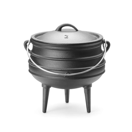 Pentola in ghisa con coperchio e piedi