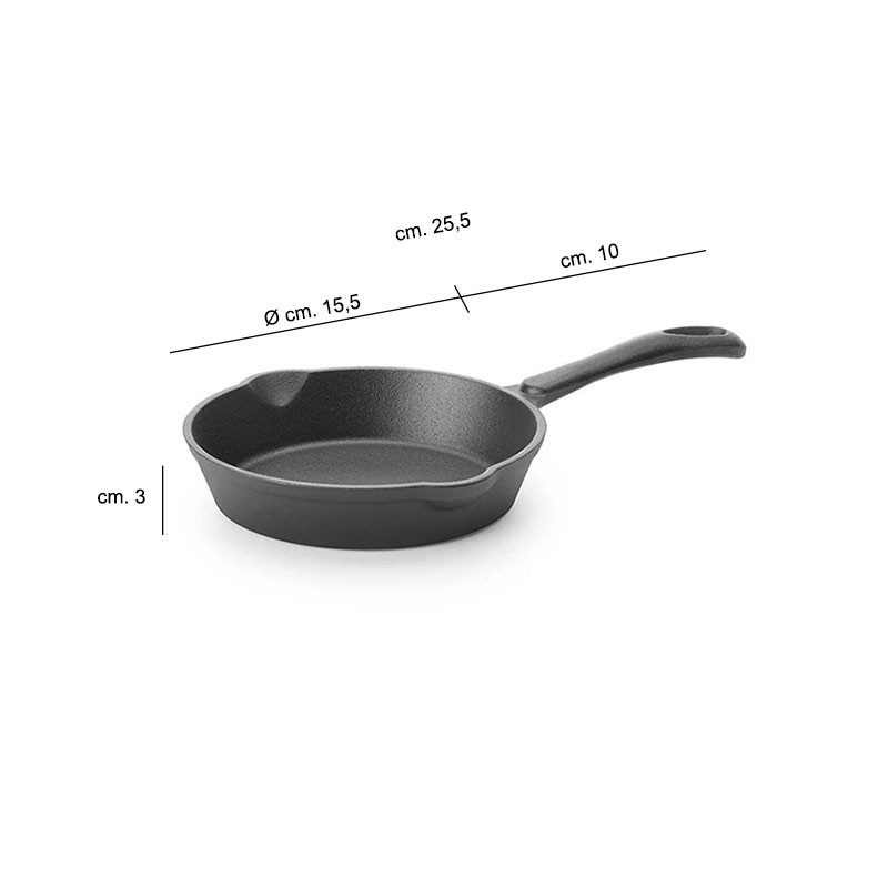 Padella in ghisa con manico per cucina professionale   in Padelle per saltare