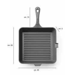 Bistecchiera in ghisa con manico per cucina professionale   in Bistecchiere
