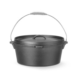 Pentola in ghisa con coperchio e maniglia professionale