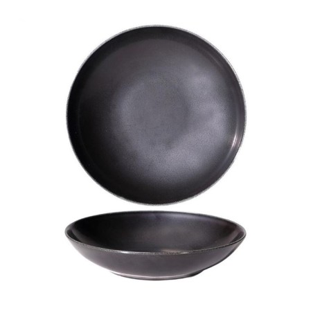 Piatto Fondo Saturno Coupé Nero 24 cm