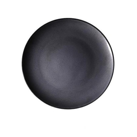 Piatto Piano Saturno Coupè Nero Ø28 cm | Porcellana