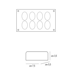 Forma silicone 8 ovali Silikomart  in Stampi in silicone per dolci