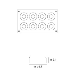 Forma silicone 8 savarin Silikomart  in Stampi in silicone per dolci