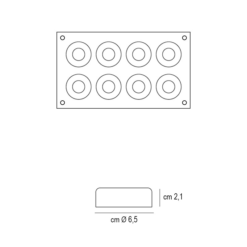 Forma silicone 8 savarin Silikomart  in Stampi in silicone per dolci