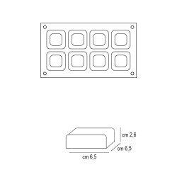 Forma silicone 8 savarin quadrati Silikomart  in Stampi in silicone per dolci