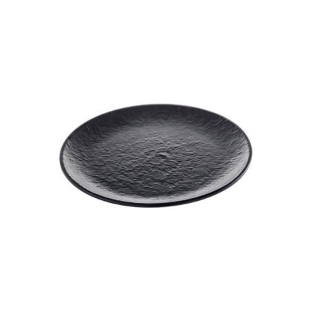 Vassoio tondo nero in melamina effetto ardesia