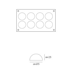Forma silicone 8 semisfere Silikomart  in Stampi in silicone per dolci