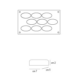 Forma silicone 9 ovali Silikomart  in Stampi in silicone per dolci