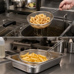 Cestello per frittura in acciaio inox 25 cm   in Colini