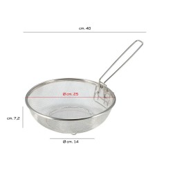 Cestello per frittura in acciaio inox 25 cm   in Colini