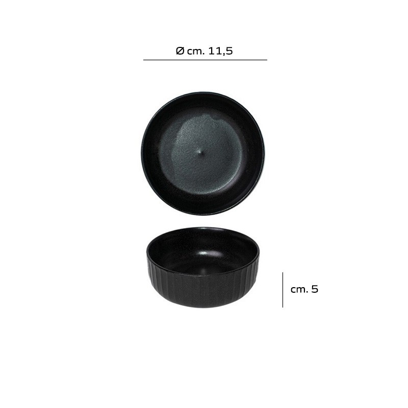 Ciotola tonda Gordion in gres effetto artigianale   in Ciotole in porcellana