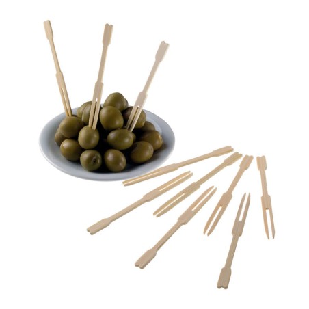Forchettine in bamboo a due punte | Rausa Srl