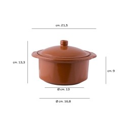 Casseruola in terracotta smaltata con coperchio   in Casseruole