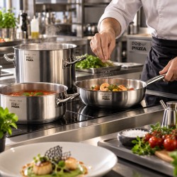 Wok antiaderente ProChef 28 cm in acciaio inox Piazza Effepi  in Padelle per saltare