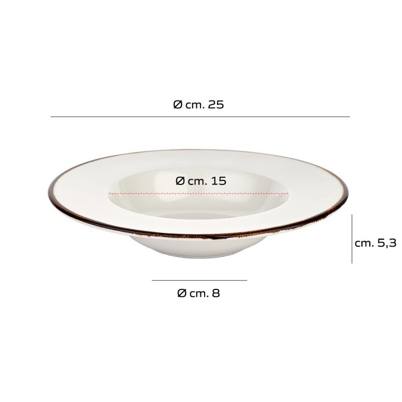 Pasta Bowl Gleam in Porcellana resistente agli urti cm 25   in Piatti pasta
