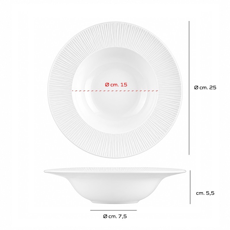 Pasta Bowl Plise in Porcellana resistente agli urti   in Piatti pasta