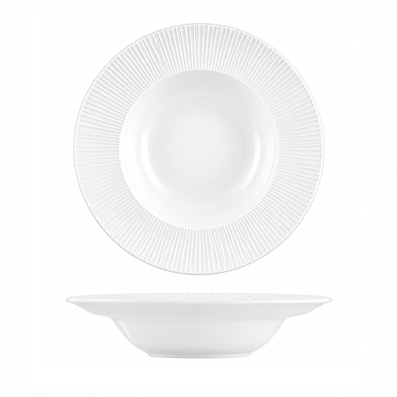 Pasta Bowl Gourmet Plise in Porcellana resistente agli urti   in Piatti pasta