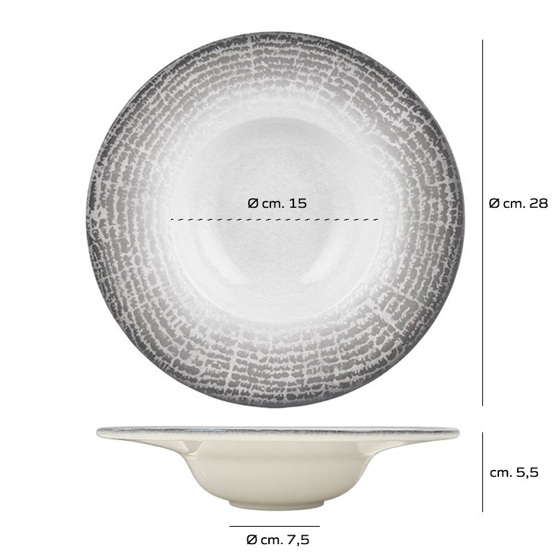 Pasta Bowl Luna in Porcellana resistente agli urti cm 28   in Piatti pasta