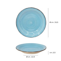 Piatto Dessert Zen Blu in Stoneware 19,5 cm   in Piatti frutta e dessert