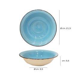 Piatto pasta Bowl Zen Blu in Stoneware 21,5 cm   in Piatti fondi