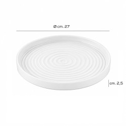 Piatto Piano Helix con Bordo Dritto in Porcellana resistente agli urti   in Piatti gourmet