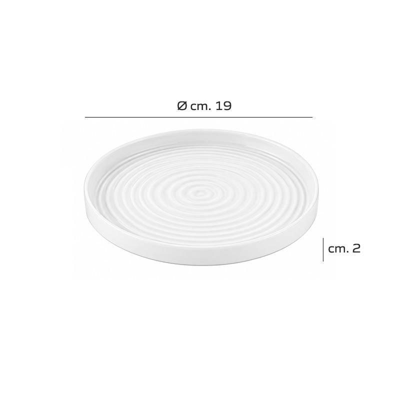 Piatto Piano Helix con Bordo Dritto in Porcellana resistente agli urti   in Piatti gourmet